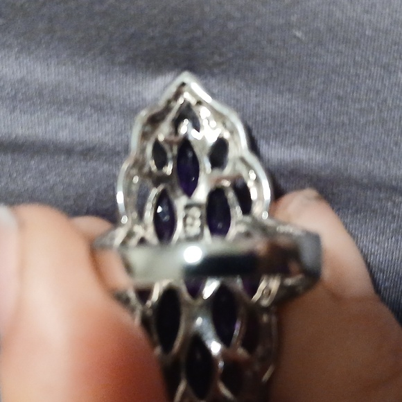 Amethyst and cz 925 ring - Picture 3 of 3